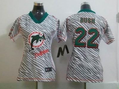 NEW Women Miami Dolphins #22 Reggie Bush jerseys(fem fan zebra)