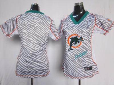 NEW Women Miami Dolphins blank jerseys(fem fan zebra)