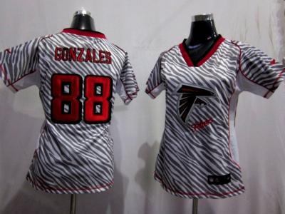 NEW Women NFL Atlanta Falcons #88 Tony Gonzalez jerseys(fem fan zebra)