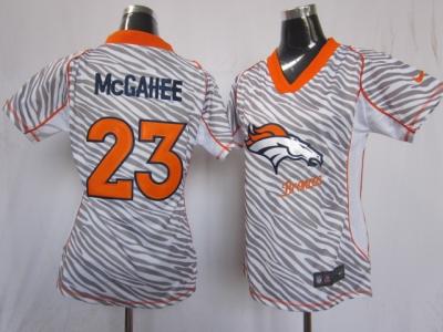NEW Women NFL Denver Broncos #23 Willis McGahee jerseys(fem fan zebra)