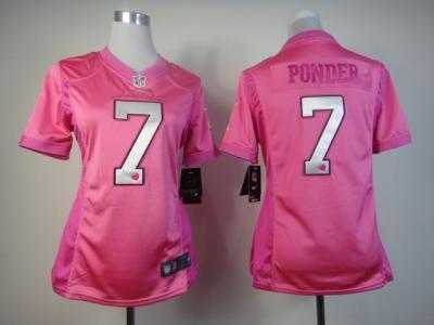NEW Women NFL Minnesota Vikings #7 Christian Ponder Pink Jerseys(love s)