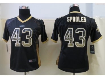 NEW Women New Orleans Saints #43 Sproles Black Jerseys(Drift Fashion)