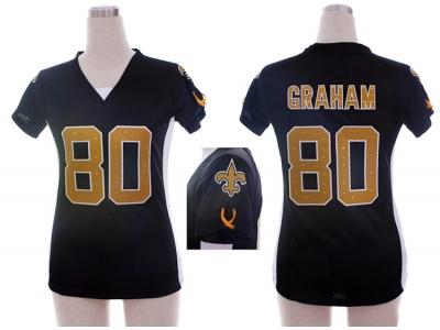 NEW Women New Orleans Saints #80 Jimmy Graham black jerseys(draft him ii top)