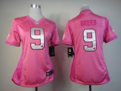 NEW Women New Orleans Saints #9 Drew Brees Pink Jerseys(love s)