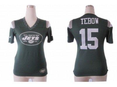 NEW Women New York Jets #15 Tim Tebow Green 2012 Field Flirt Fashion Jerseys