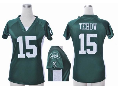NEW Women New York Jets 15 Tim Tebow green jerseys(draft him ii top)