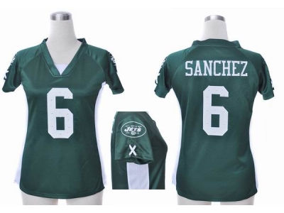NEW Women New York Jets 6 Mark Sanchez Green jerseys(draft him ii top)