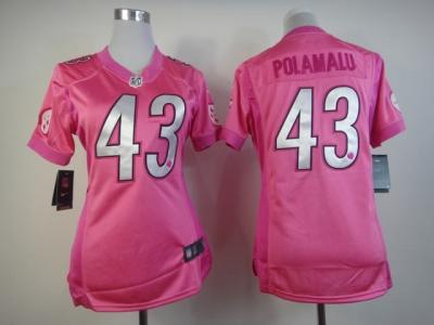 NEW Women Pittsburgh Steelers #43 Troy Polamalu Pink Jerseys(love s)
