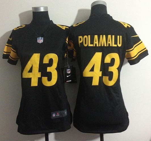 NEW Women Pittsburgh Steelers 43 Troy Polamalu GOID Jerseys
