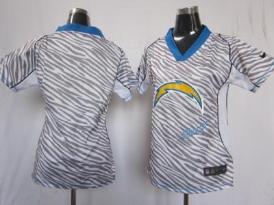 NEW Women San Diego Chargers blank jerseys(fem fan zebra)