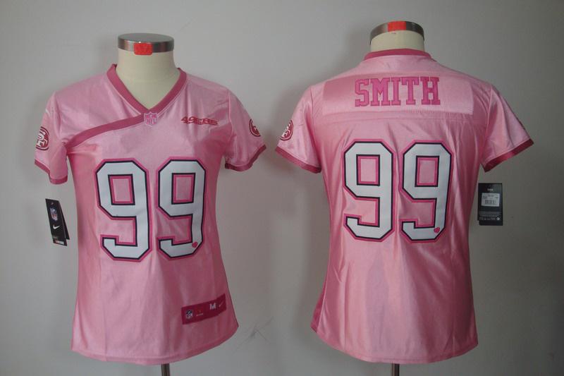 NEW Women San Francisco 49ers 99 Aldon Smith Pink Jerseys