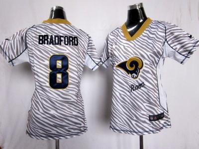 NEW Women St. Louis Rams #8 Sam Bradford jerseys(fem fan zebra)