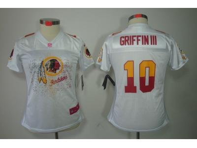 NEW Women Washington Redskins #10 Robert Griffin III White Jerseys(2012 Fem Fan Elite)