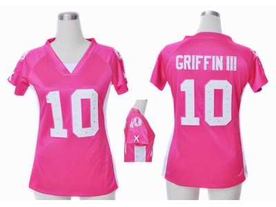NEW Women Washington Redskins 10 Robert Griffin III Pink jerseys(draft him ii top)