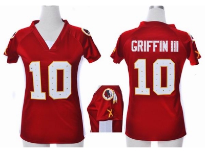 NEW Women Washington Redskins 10 Robert Griffin III red jerseys(draft him ii top)