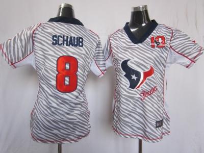 NEW Women nfl Houston Texans #8 Matt Schaub jerseys(fem fan zebra 10 anniversary)