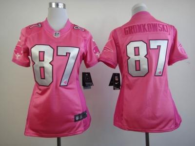 NEW Women nfl New England Patriots #87 Rob Gronkowski Pink Jerseys(love s)