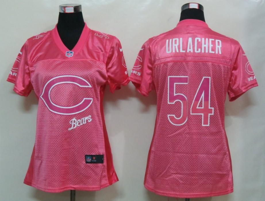 NEW Womens Chicago Bears 54 Urlacher Pink Jerseys