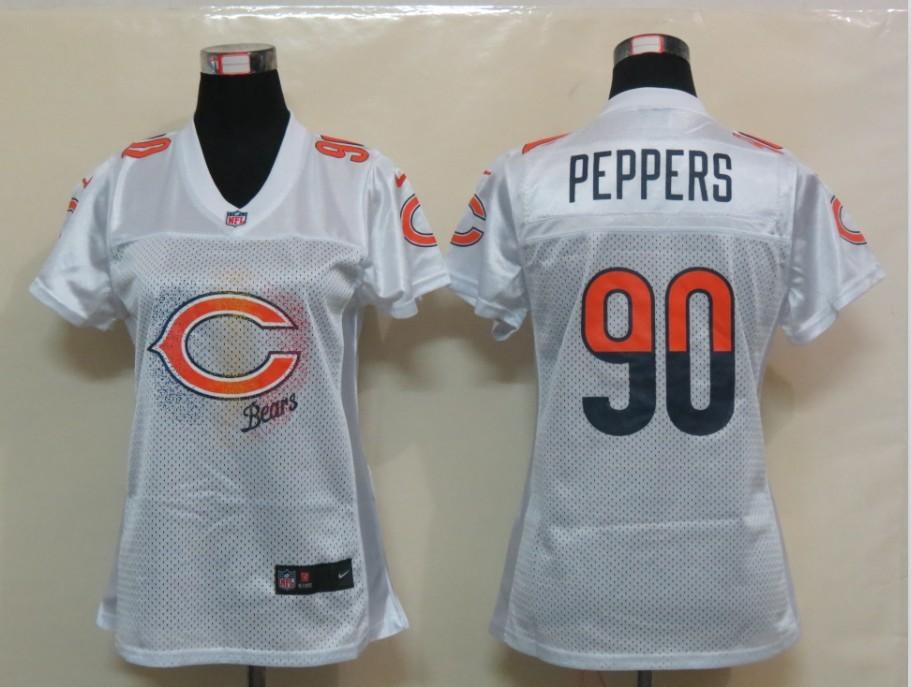 NEW Womens Chicago Bears 90 Peppers White Jerseys