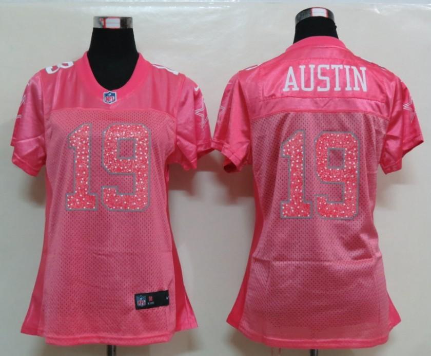 NEW Womens Dallas cowboys 19 Austin Pink Jerseys