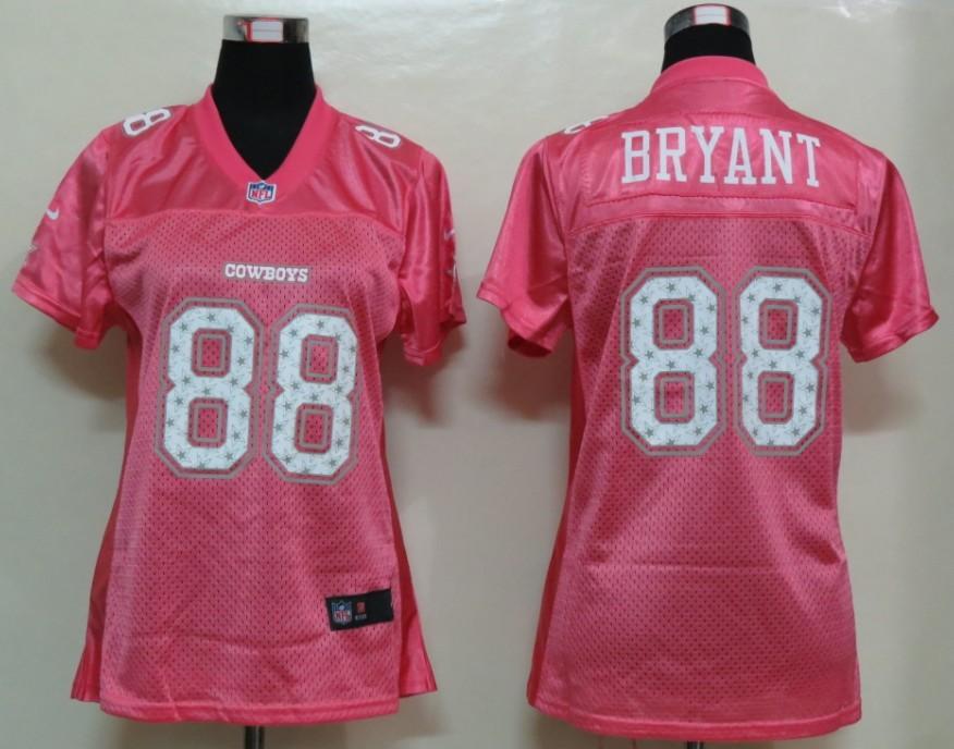 NEW Womens Dallas cowboys 88 bryant Star Pink Jerseys