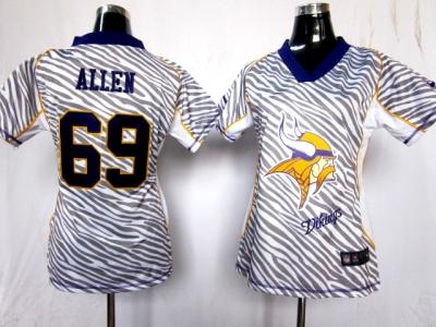 NEW Womens Minnesota Vikings #69 Jared Allen jerseys(fem fan zebra
