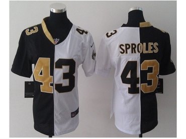 NEW Womens New Orleans Saints #43 sproles white-black jerseys(Elite split)