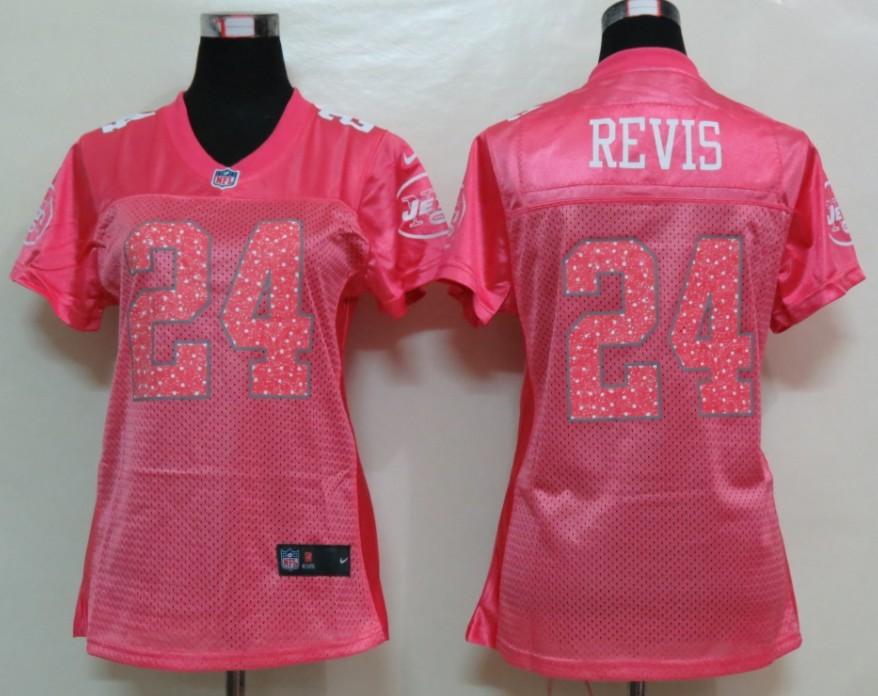 NEW Womens New York Jets 24 Revis Pink Jerseys