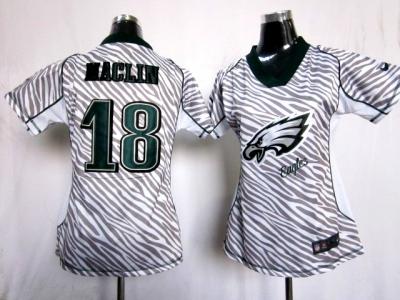 NEW Womens Philadelphia Eagles #18 jeremy maclin jerseys(fem fan zebra)