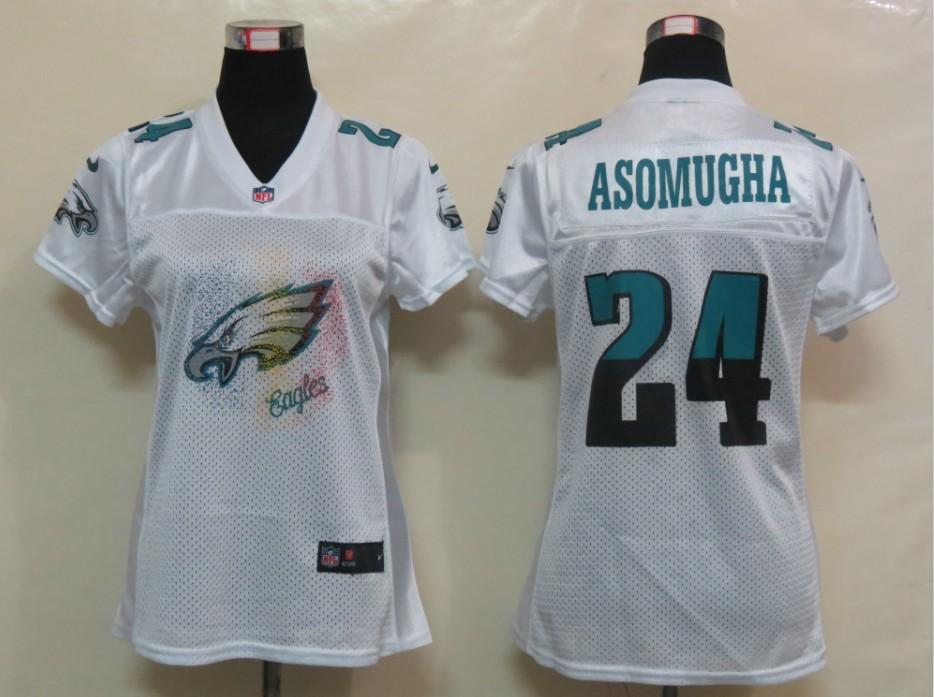 NEW Womens Philadelphia Eagles 24 Asomugha White Jerseys