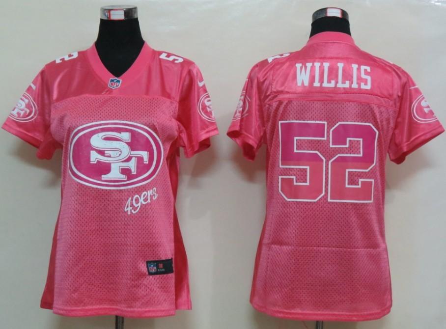 NEW Womens San Francisco 49ers 52 Willis Pink Jerseys