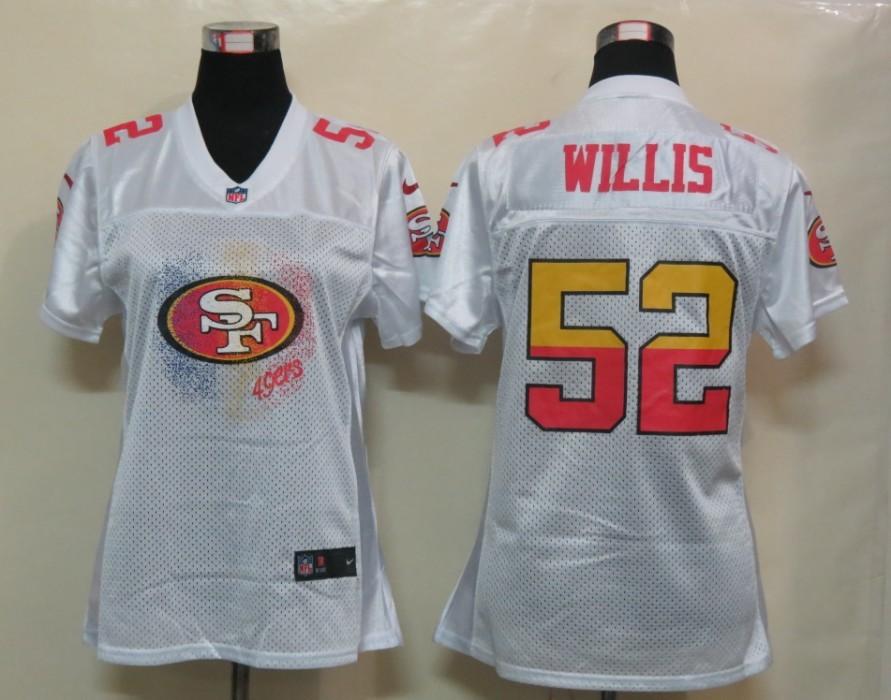 NEW Womens San Francisco 49ers 52 Willis White Jerseys