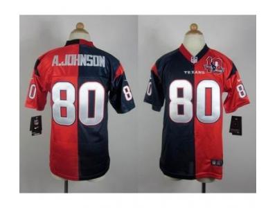 NEW Youth Houston Texans #80 Andre a.johnson blue-red jerseys(Elite split 10th patch)