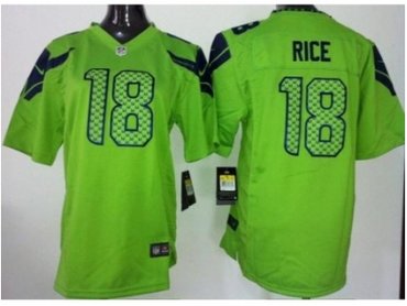 NEW Youth Seattle Seahawks #18 Sidney Rice Green Jerseys