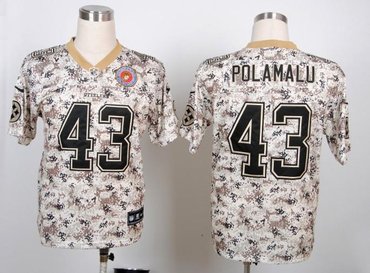 NEW jerseys Pittsburgh Steelers 43 Troy Polamalu camo(2013 new Elite)