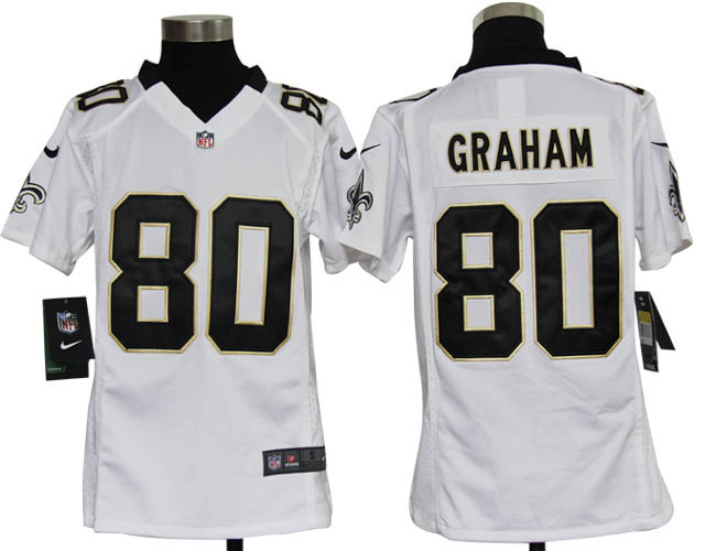 NEW nfl youth new orleans saints 80 jimmy graham white jerseys