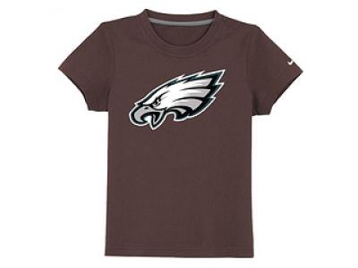NEW philadelphia eagles authentic logo youth T-Shirt brown NEW philadelphia eagles authentic logo youth T-Shirt brown