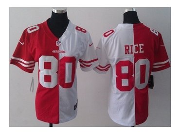 NEW women San Francisco 49ers #80 Jerry Rice white-red(Elite split)