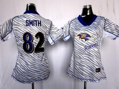 NEW women baltimore ravens #82 smith jerseys(fem fan zebra)