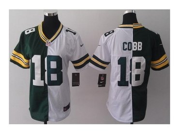 NEW women jerseys green bay packers #18 cobb white-green(split)