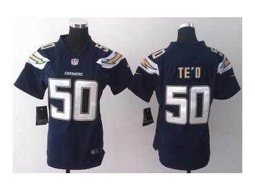 NEW women jerseys san diego chargers #50 manti teo dk.blue