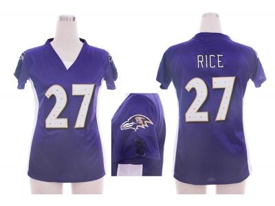 NEW women nfl baltimore ravens #27 ray rice purple jerseys(draft him ii top)