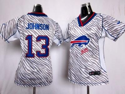 NEW women nfl buffalo bills #13 johnson jerseys(fem fan zebra)