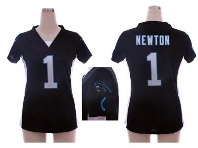 NEW women nfl carolina panthers #1 cam newton black jerseys(draft him ii top)