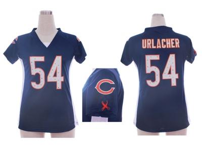 NEW women nfl chicago bears ##54 urlacher blue jerseys(draft him ii top)