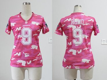 NEW women nfl jerseys Dallas Cowboys 9 Tony Romo pink(fashion camo)
