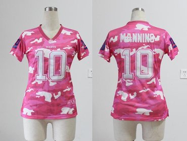 NEW women nfl jerseys New York Giants #10 Eli Manning pink(fashion camo)