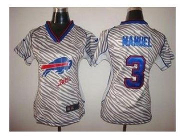 NEW women nfl jerseys buffalo bills #3 manuel(fem fan zebra)