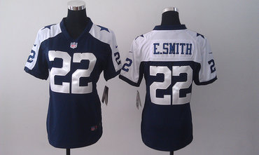NEW women nfl jerseys dallas cowboys #22 e.smitth thankgivings blue