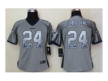 NEW women nfl jerseys dallas cowboys #24 morris claiborne grey(Elite drift fashion)